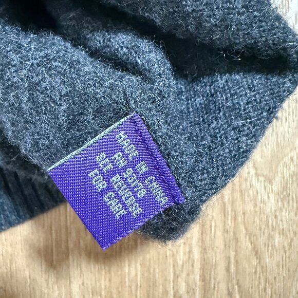 Alan Flusser 100% Cashmere Quarter Zip Sweater Men's Elbow Patches Grey M - Picture 7 of 7